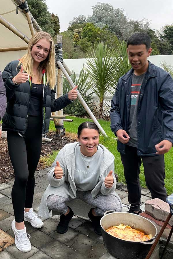 Students in the garden