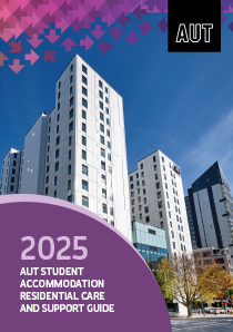 Accommodation handbook cover page showing accommodation building