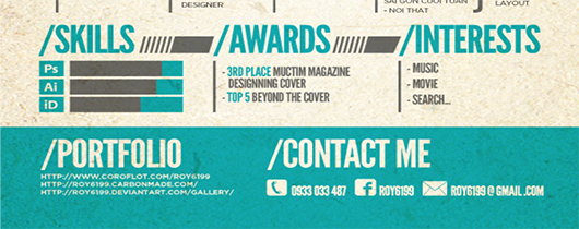 Creative CV awards section