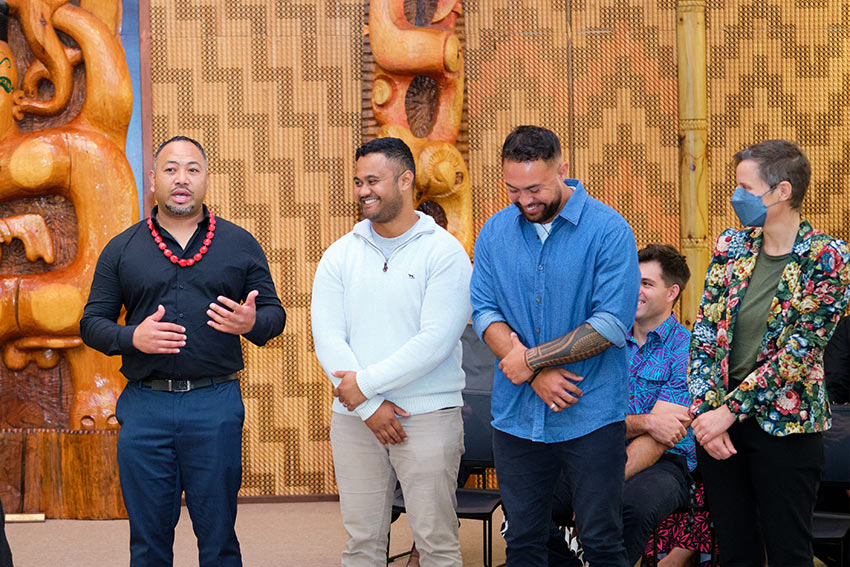 Chris and others in the Marae