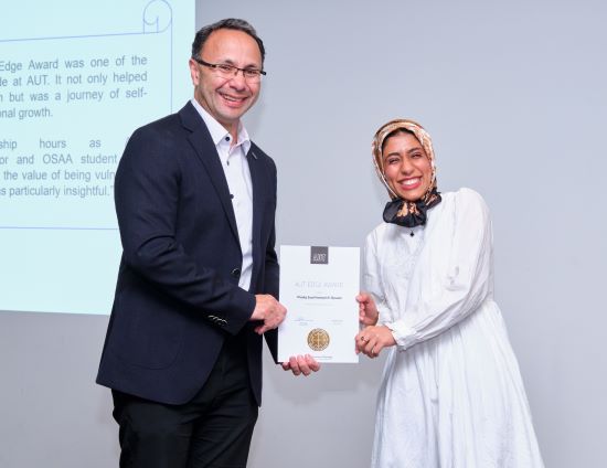 AUT Edge Award personal growth winner Khadija Alqassabi