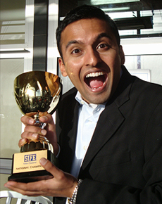 SIFE AUT presenter Akbar Makani with the 2009 SIFE National Competition Cup (photo available on request)