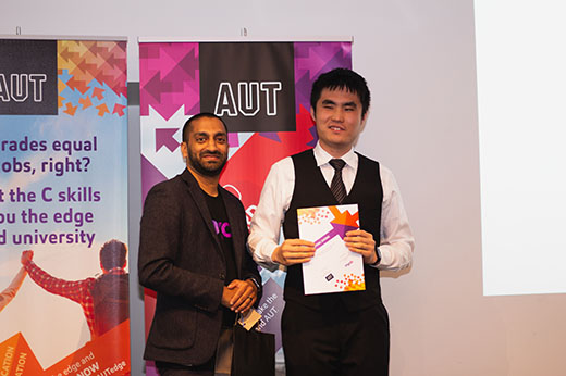 MYOB Shailan Patel presenting prize