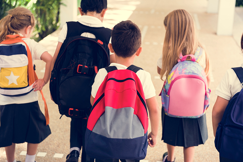 A photo showing children walking to school.