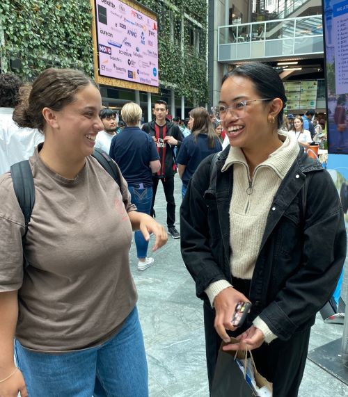 Bella Good and friend at AUT Business Career Expo