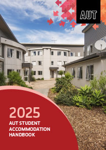 Accommodation handbook cover page showing accommodation building