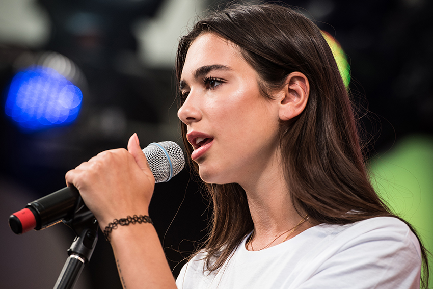 Dua Lipa at the SWR3 New Pop Festival 2016. CREDIT: Harald Krichel (cropped) CC BY-SA 3.0 